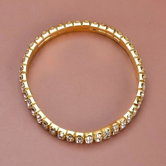 Glamorous Gold/Silver Rhinestone Bracelet - Picture 7 of 12